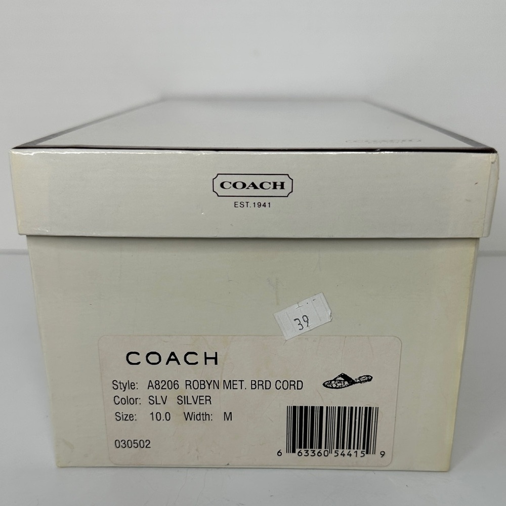 Vintage Coach Robyn Braided Thong Sandal Women's Size 10 Silver Signature C Logo - Picture 10 of 14